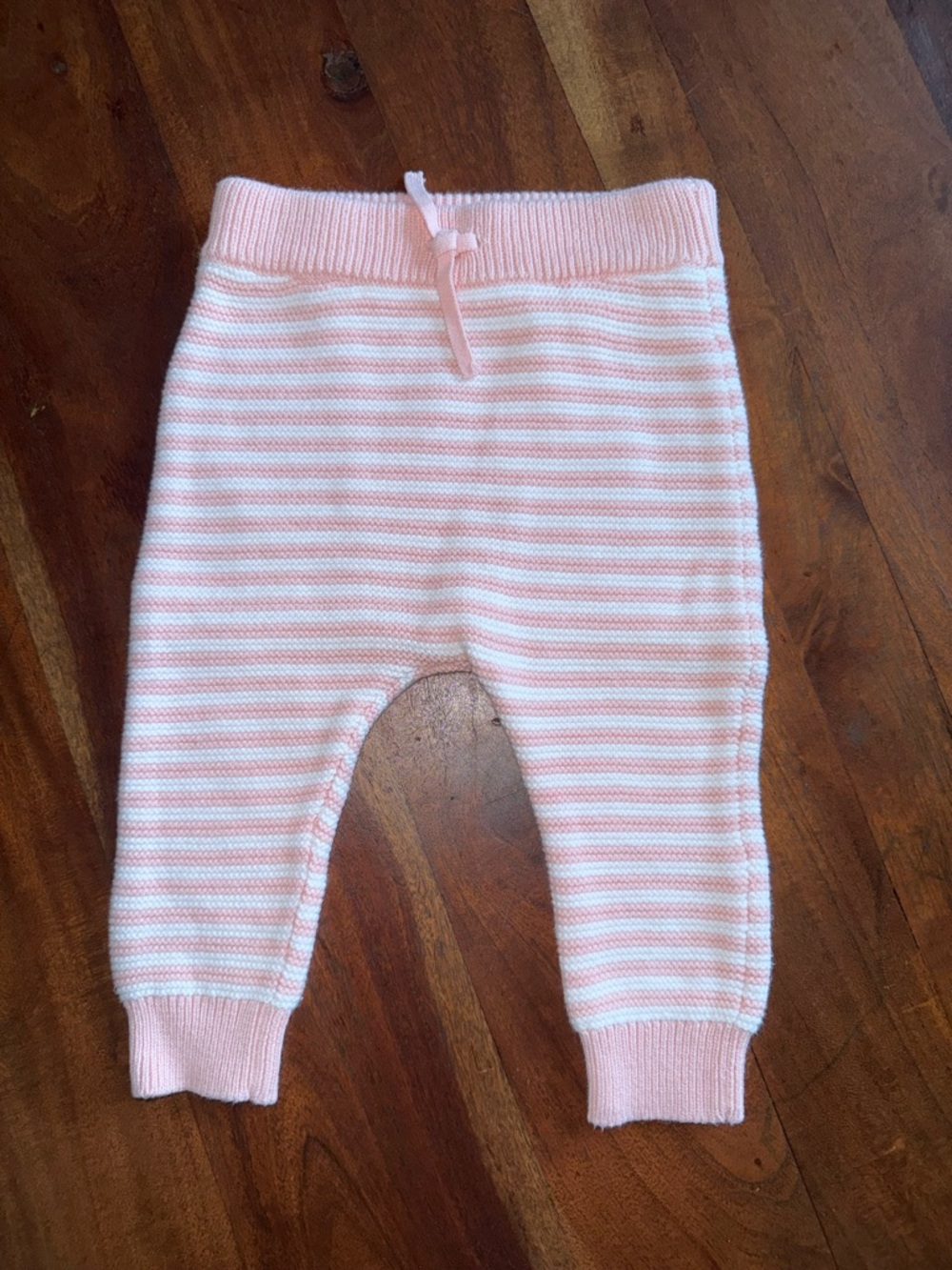 Carter's‎ Pink & White Striped Knit Baby Pants